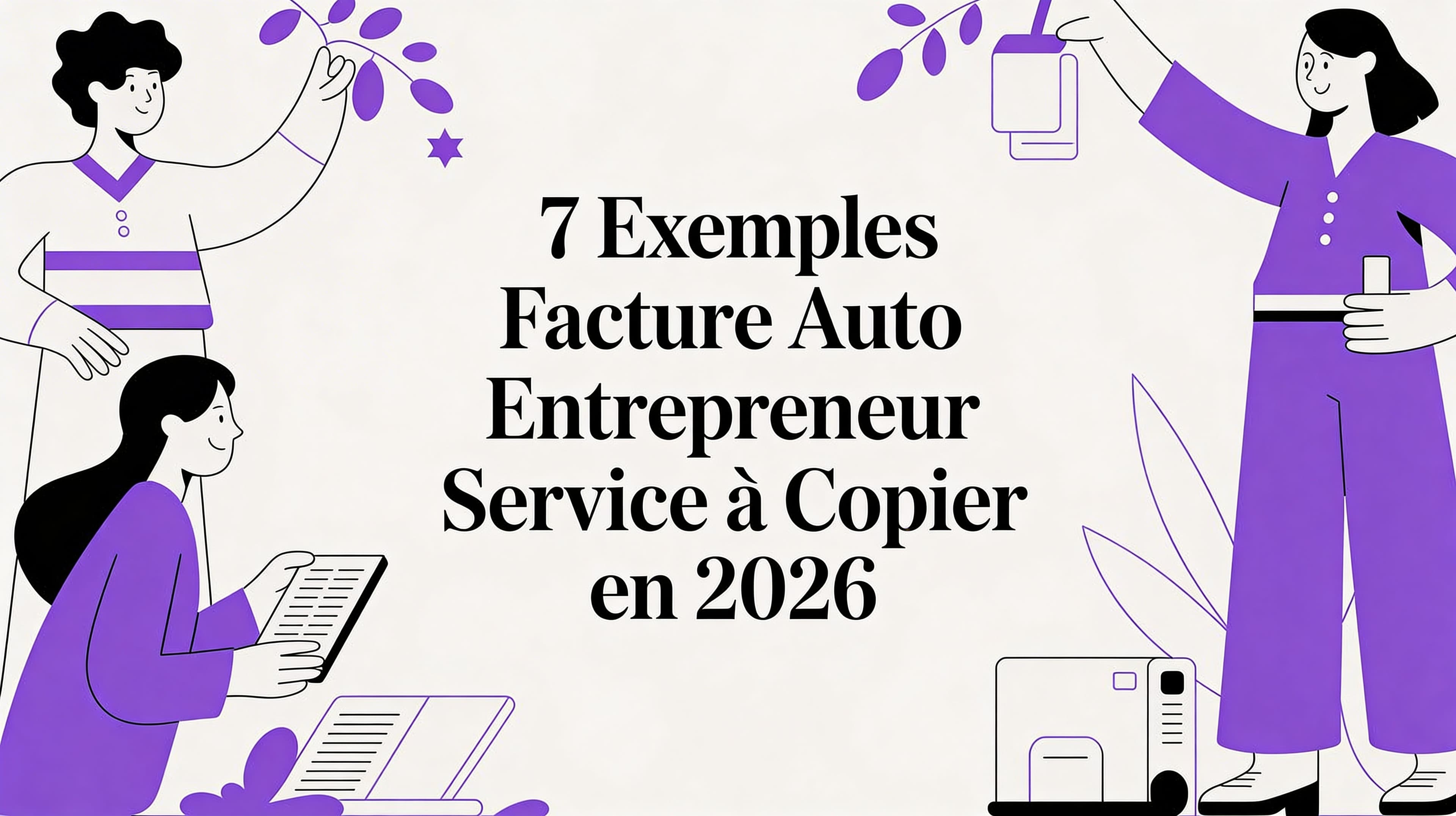 7 exemple facture auto entrepreneur service à copier en 2026